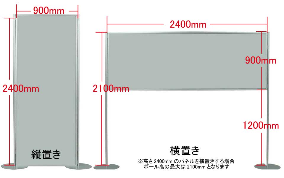 パネル高さ2400ｍｍ×横幅900ｍｍ