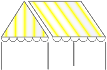 テント用天幕黄白ストライプ